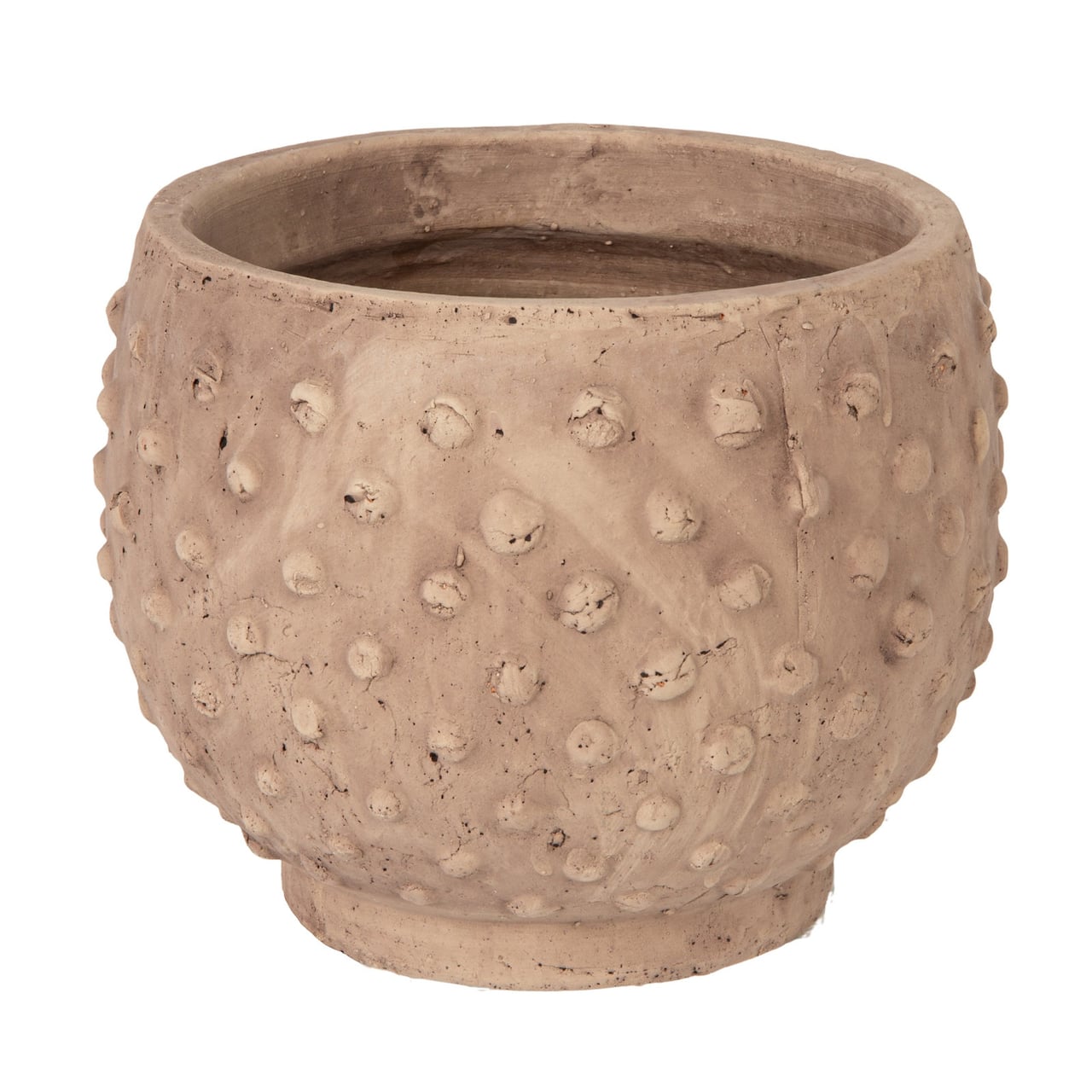 Hello Honey® 7'' Distressed Finish Sandstone Hobnail Planter